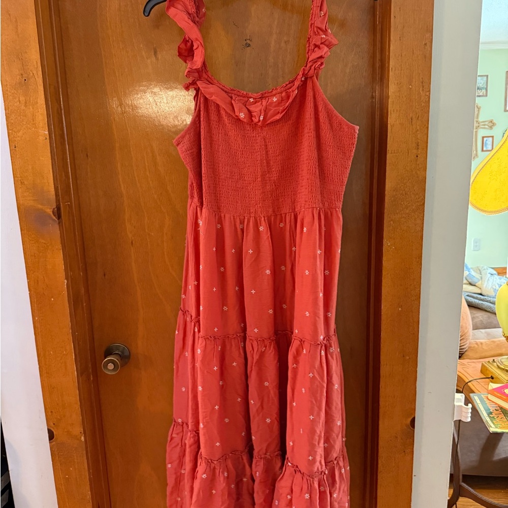 Old Navy Coral Tiered Maxi Dress